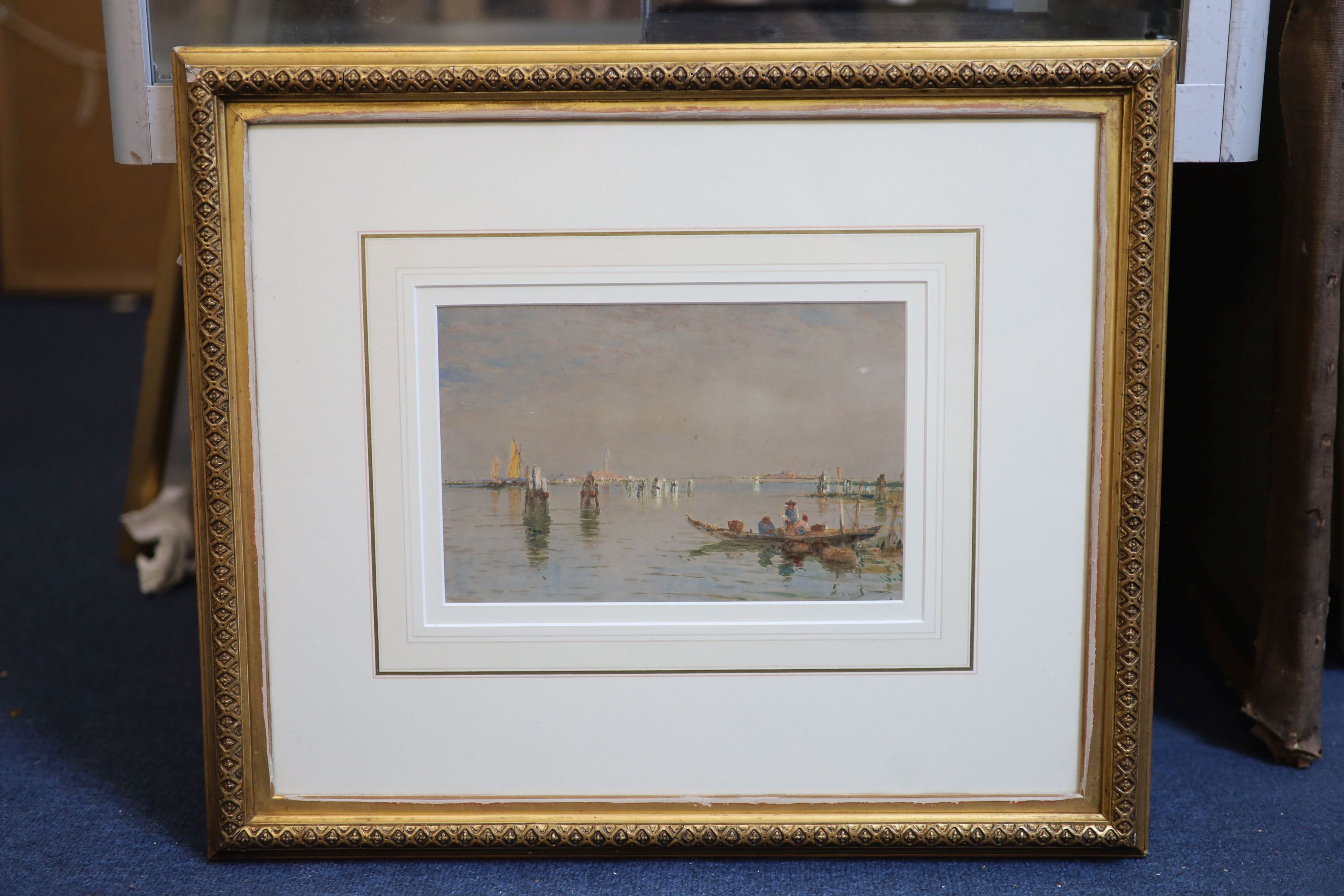 Thomas Bush Hardy (1842-1897), Off Venice, Watercolour with bodycolour, 16 x 24 cm.